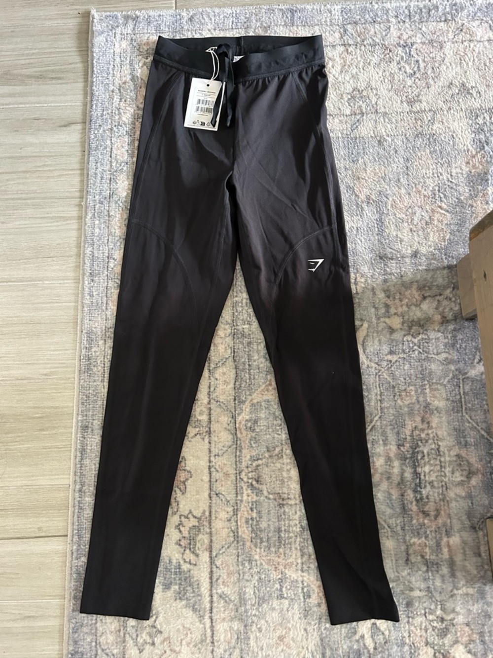 Gymshark Black Running Leggings with Drawstring